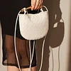 Stylish Silver Weaved Leather Women's Shoulder Bag