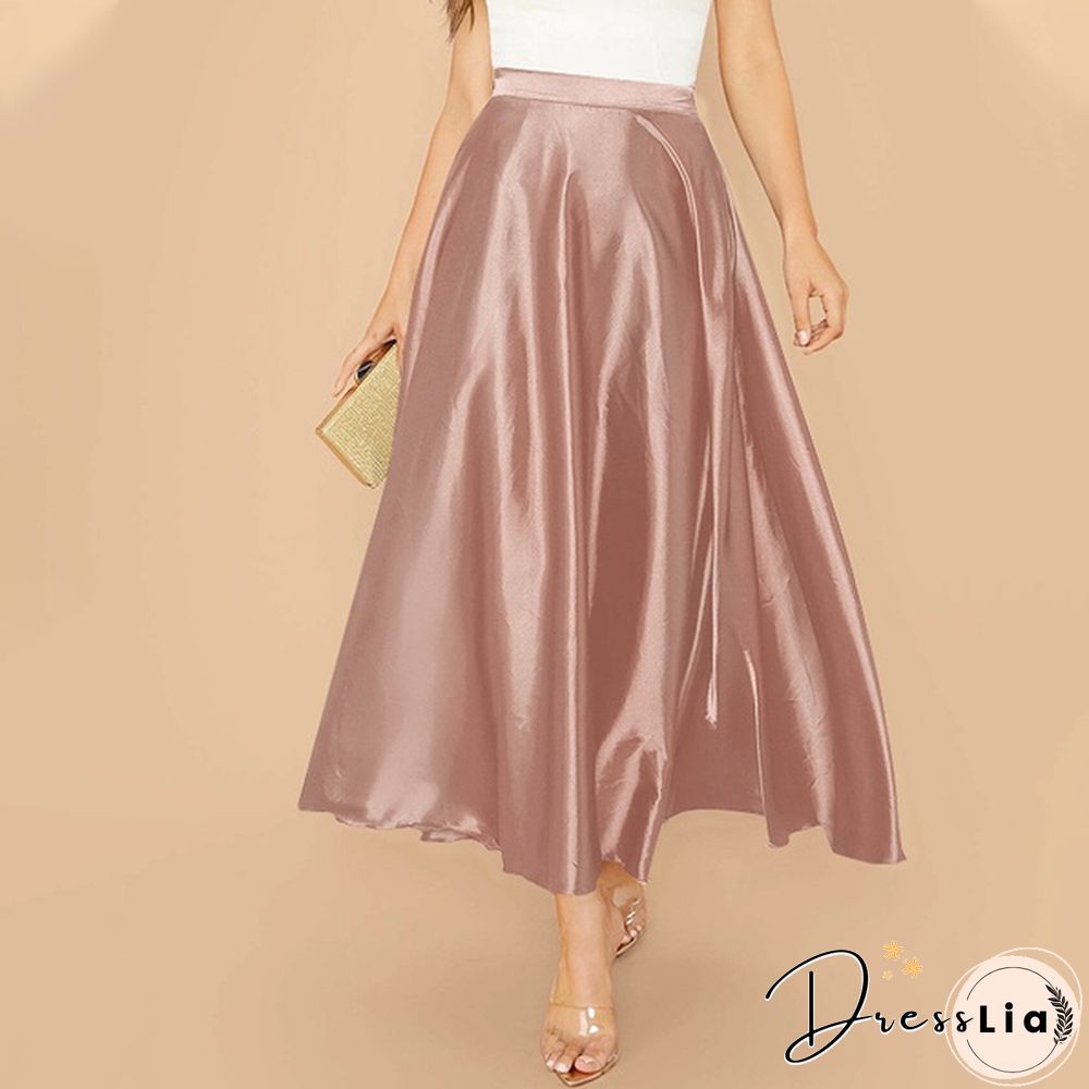 Women Umbrella Long Skirt Swing Dress High Waist Party Elegant Casual A Line Maxi Skirt Plus Size