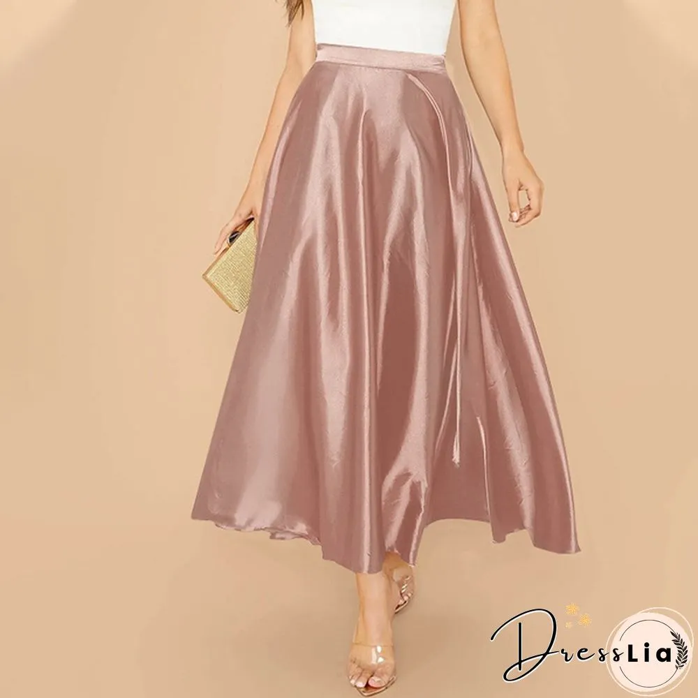 Women Umbrella Long Skirt Swing Dress High Waist Party Elegant Casual A Line Maxi Skirt Plus Size