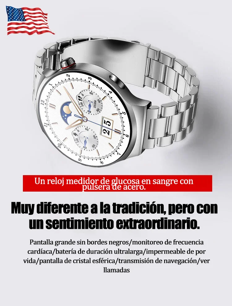 Reloj de vigilancia de azúcar en sangre de guardia de salud las 24 horas