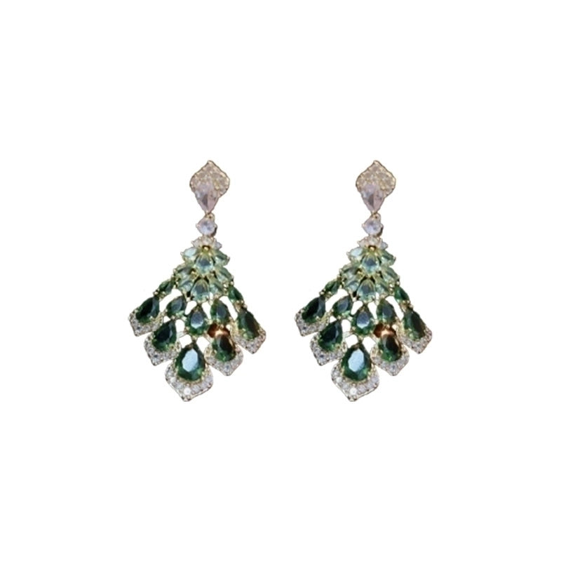 1 Pair Minimalist Butterfly Inlay Copper Zircon Drop Earrings