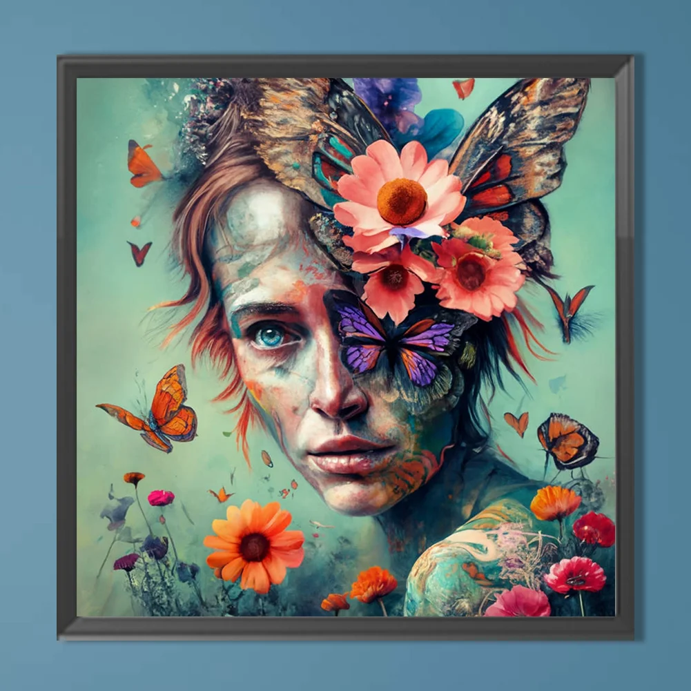 Diamond Painting - Full Round Drill - Flower Girl(Canvas|40*40cm)