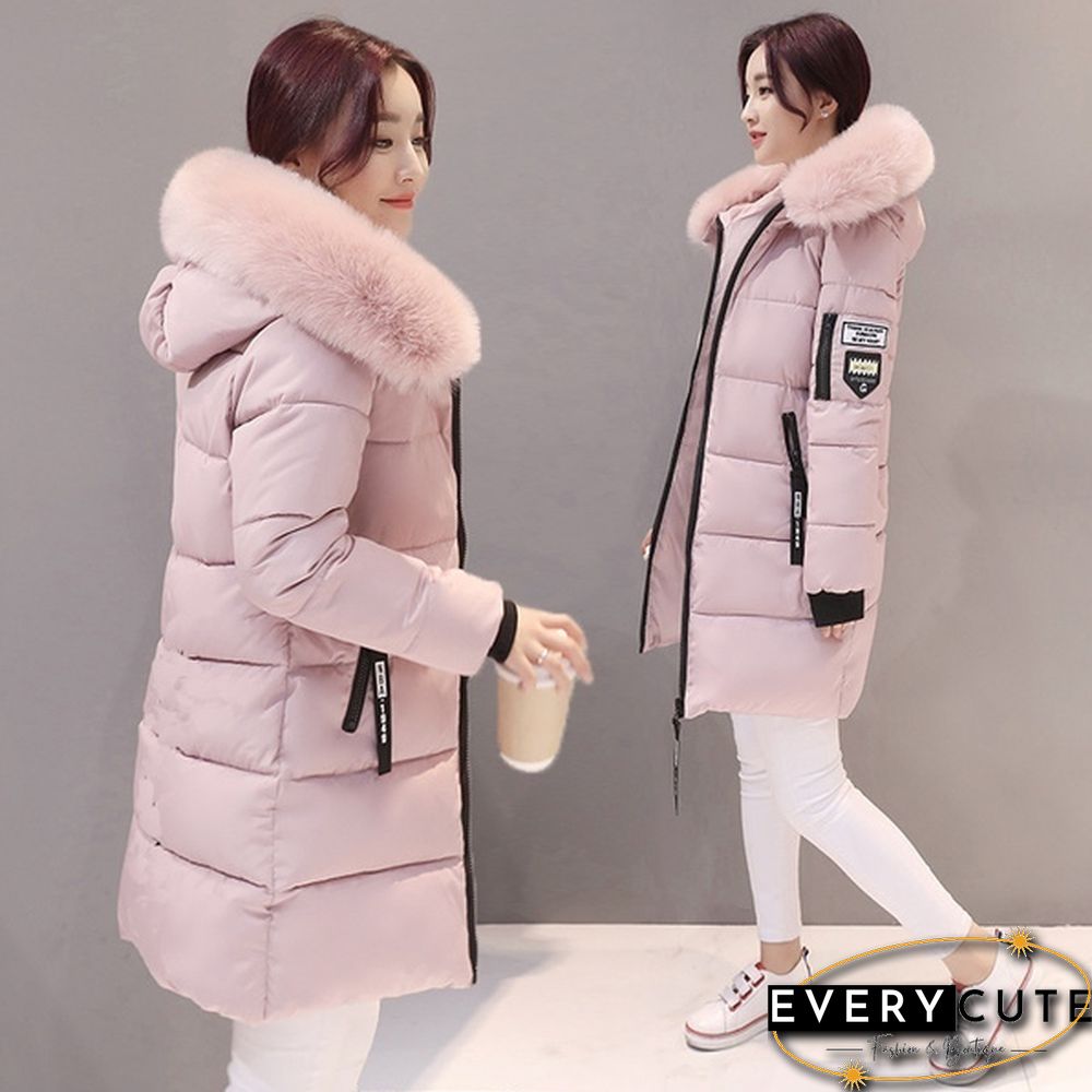 Winter Warm Long Coats Women Fashion Winter Long Fur Hooded Cotton Cotton-padded Jacket Warm Puffer Coats Jackets Warm Parkas