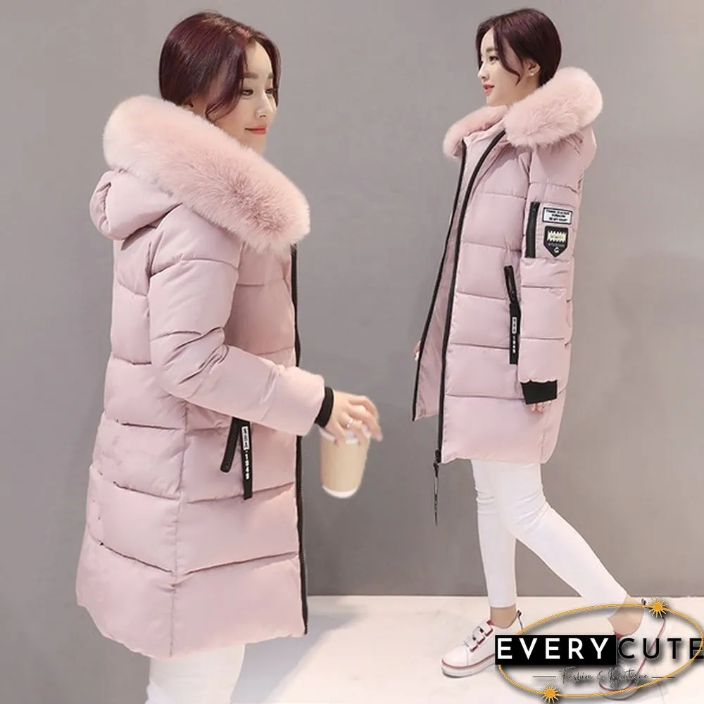 Winter Warm Long Coats Women Fashion Winter Long Fur Hooded Cotton Cotton-padded Jacket Warm Puffer Coats Jackets Warm Parkas