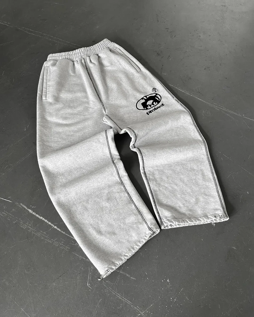 Abebey-American Retro Embroidered Letter Pattern Sweatpants Men's Y2K Street Hip Hop Loose Fashion Casual High Waist Sweatpants Women's