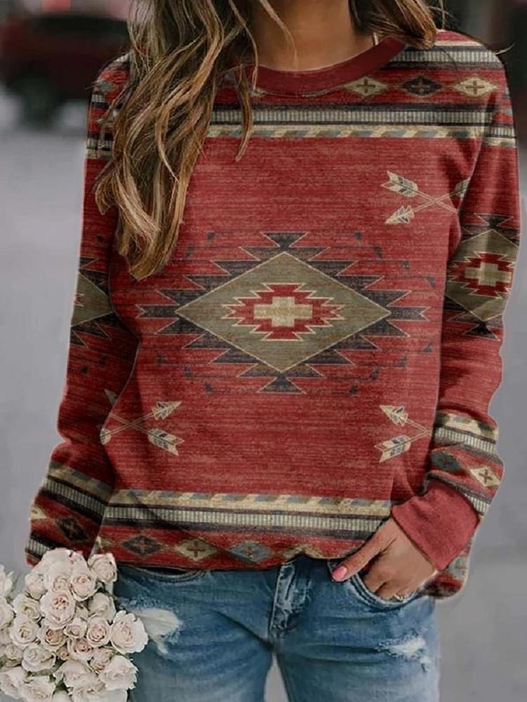 Retro Long Sleeve Tops