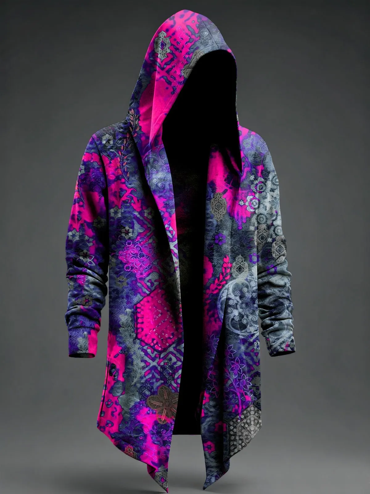 Abtsrct Art Print Casual Hoodie Cardigan