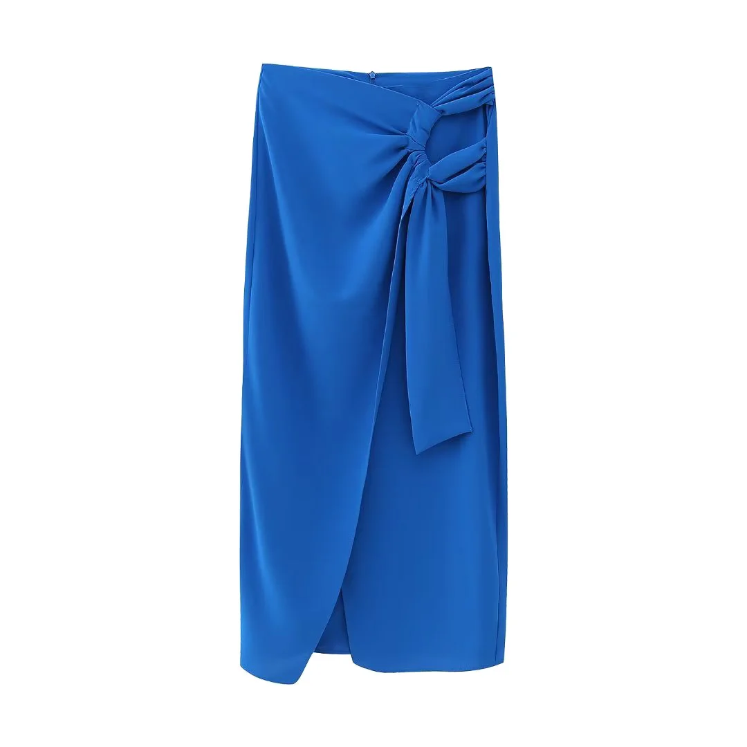 Ueong Women's French Pleated High Waist Long Women's Skirt K4-7431