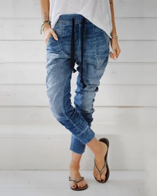 Women Vintage Fashion Denim Jeans Pants P113680