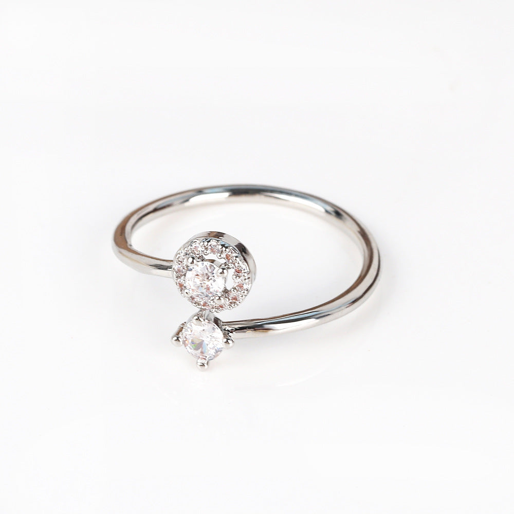 IG Style Women Crown Heart Circle Copper Electroplating Rings