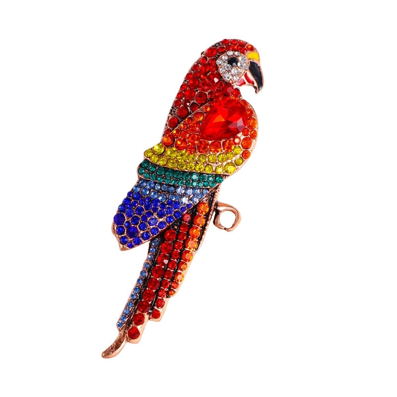 Hip-Hop Vintage Style Pin Parrot Rhinestone Zinc Alloy Women's Brooches4