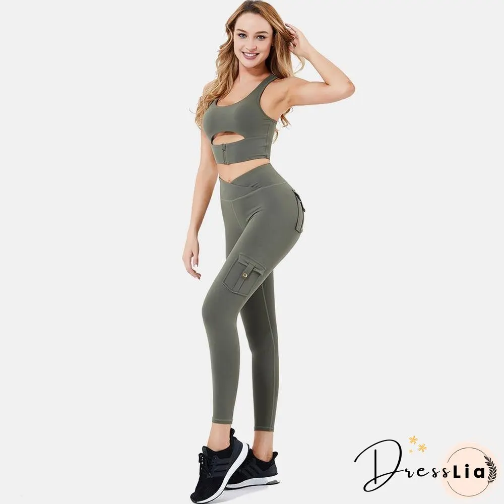 Fitness Women Yoga Set Gym 2-Piece Bras Seamless Leggings Push Pants Exercise Padded