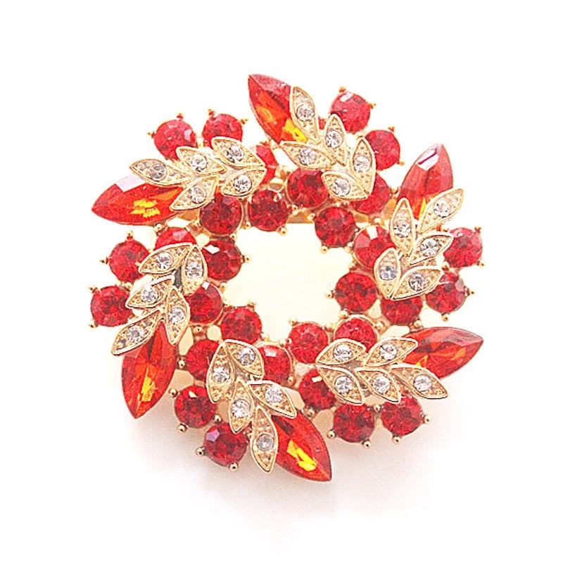 Spot Fashion High-end Gifts Korean Style Corsage Jewelry Shiny Rhinestone Crystal Bauhinia Flower Women Ring Brooch