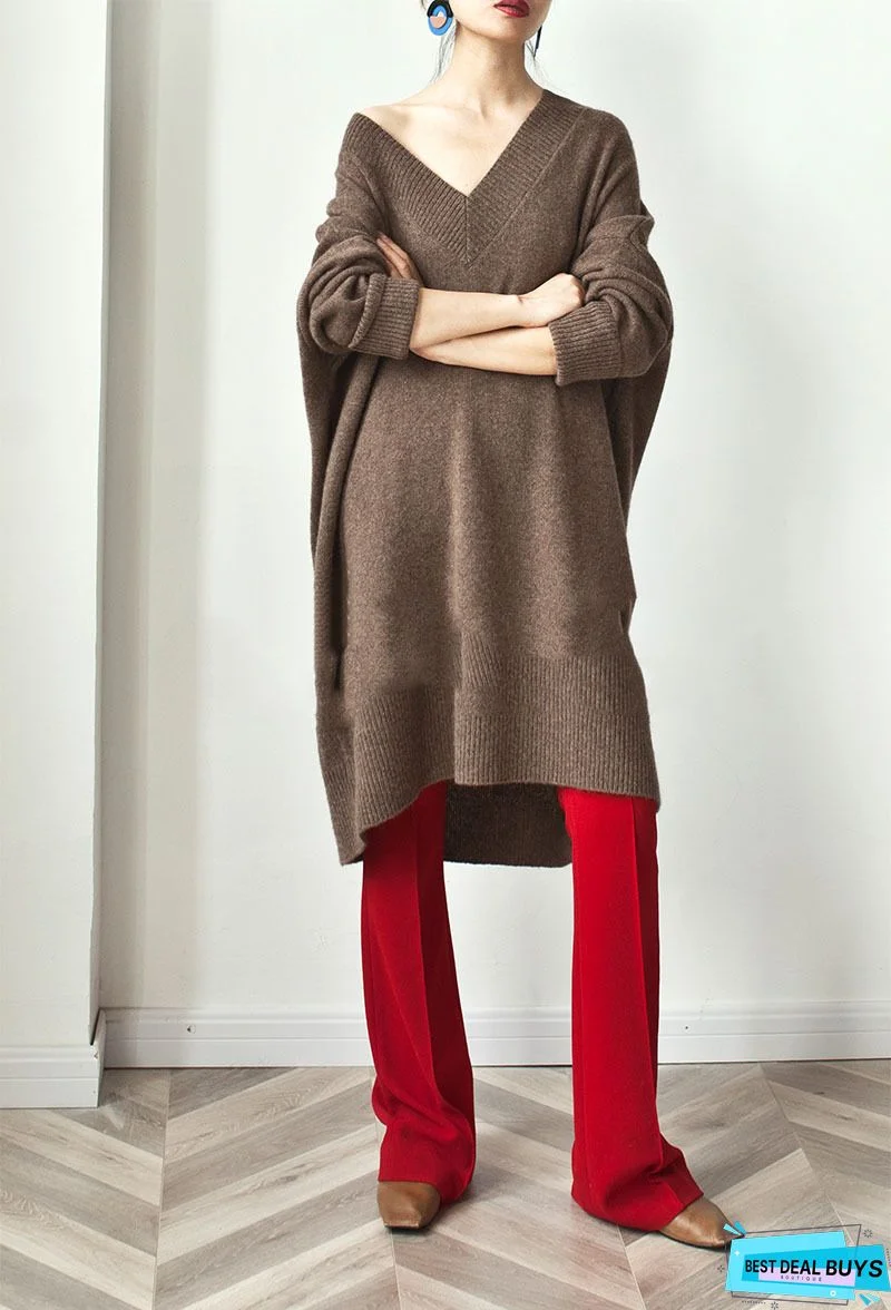 Khaki Gray Casual Cotton-Blend V Neck Shirts & Tops