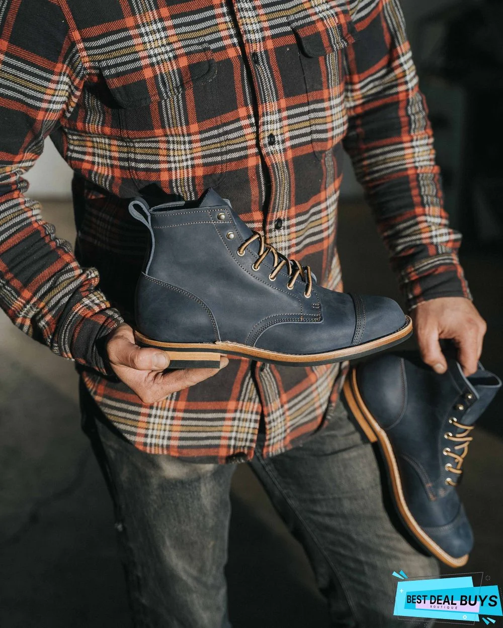 Cow Split Leather Men Boots Comfortable Boots Men Footwear Rubber Ankle Boots Men's Shoes