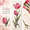 Watercolor Tulip-11CT Stamped Cross Stitch Bookmark 18*6cm(Double Sided) tapestrymarket