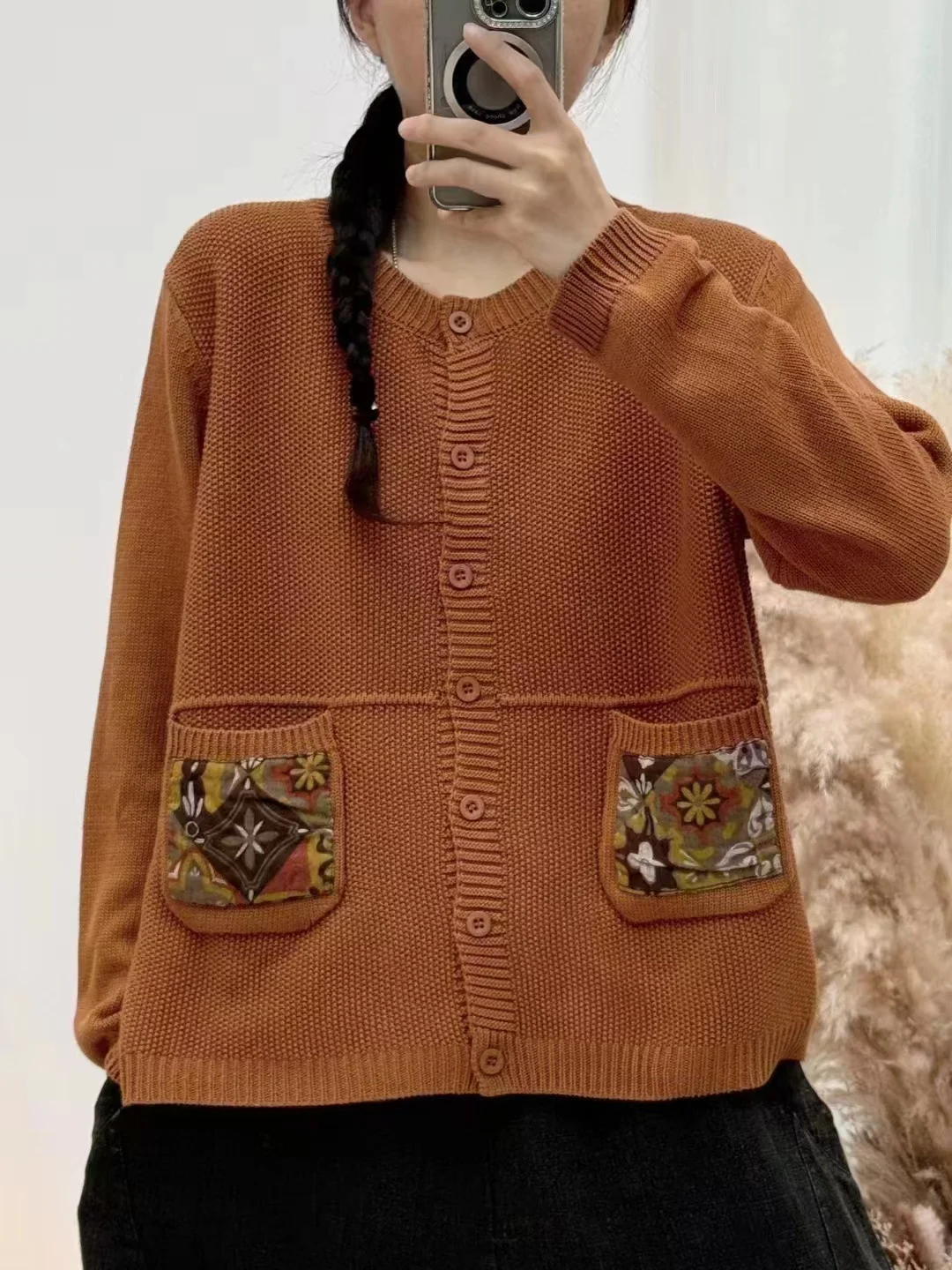Chicfifth Sweater Women Winter Long Sleeve High Quality Autumn Vintage Top Knitted Cardigan