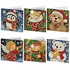 Special Shaped Diamond Painting Christmas Cards 6Pcs DIY Gem Greeting