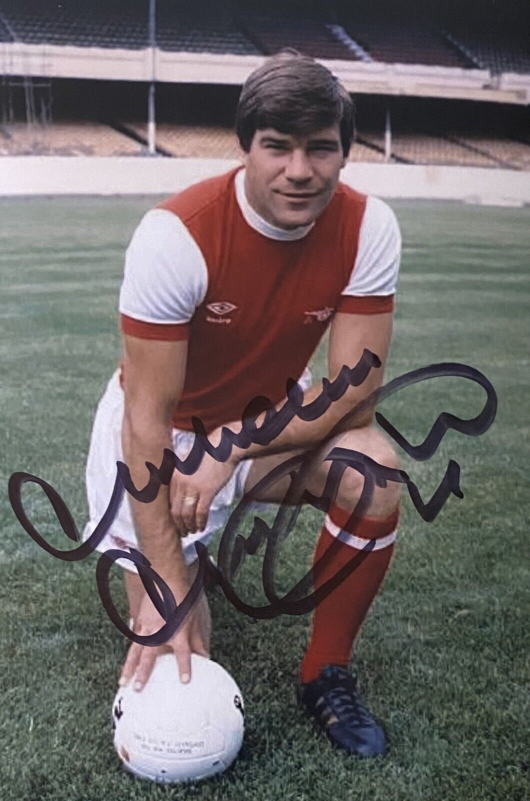 Malcolm Macdonald Genuine Hand Signed Arsenal United 6X4 Photo Poster painting