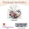 Roses roses, bo&icirc;te en papier &agrave; peinture en diamant en bricolage DIY pour adultes d&eacute;butants, support d&eacute;coratif en papier pour le salon, chambre, d&eacute;coration de la salle de bain