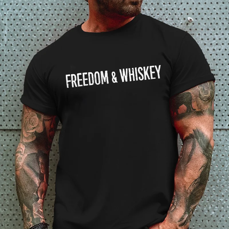 Livereid Freedom & Whiskey Printed T-shirt - Livereid