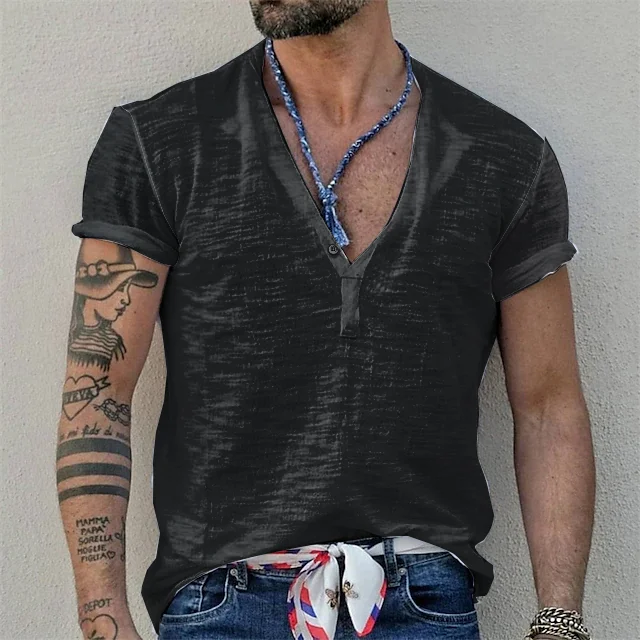 Henley Casual T-shirt-inspireuse