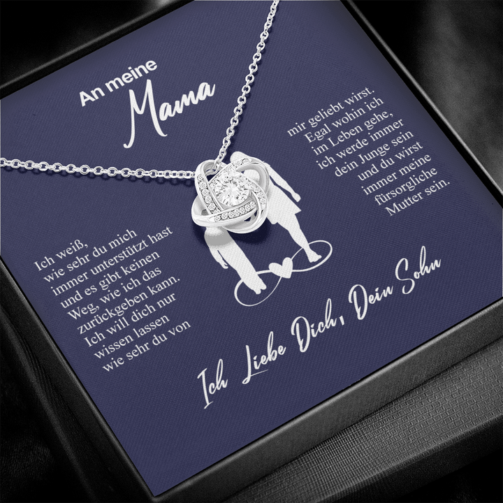 Kettenmachen S925 Silber Halskette - An Meine Mama von Sohn - Muttertag Geschenk mit Nachrichtenkarte 