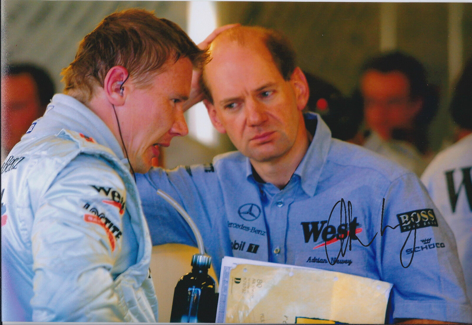 Adrian NEWEY SIGNED 12x8 Photo Poster painting Mercedes Benz Engineer AFTAL Autograph COA