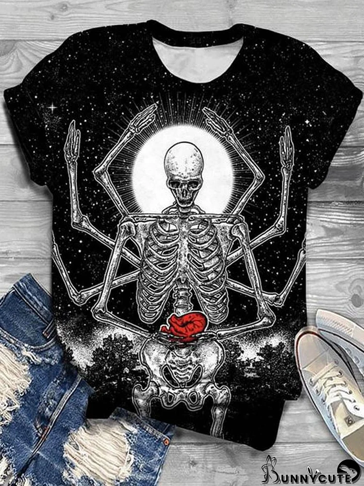 Women'S Skull Crew Neck T-shirt