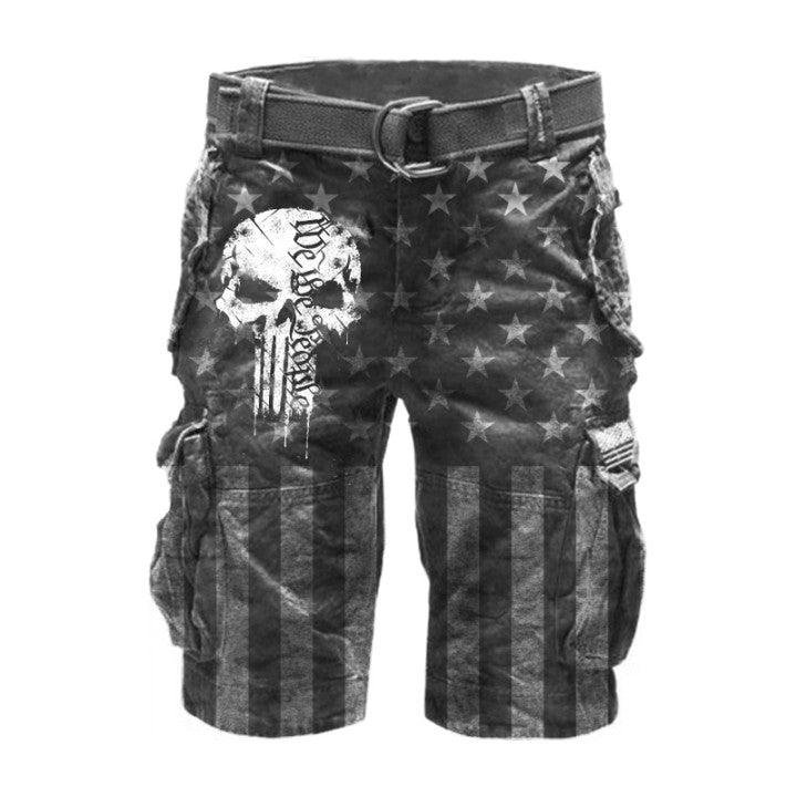 Men's Retro Cargo Shorts Graphic Patterned Skull 3D Print Shorts