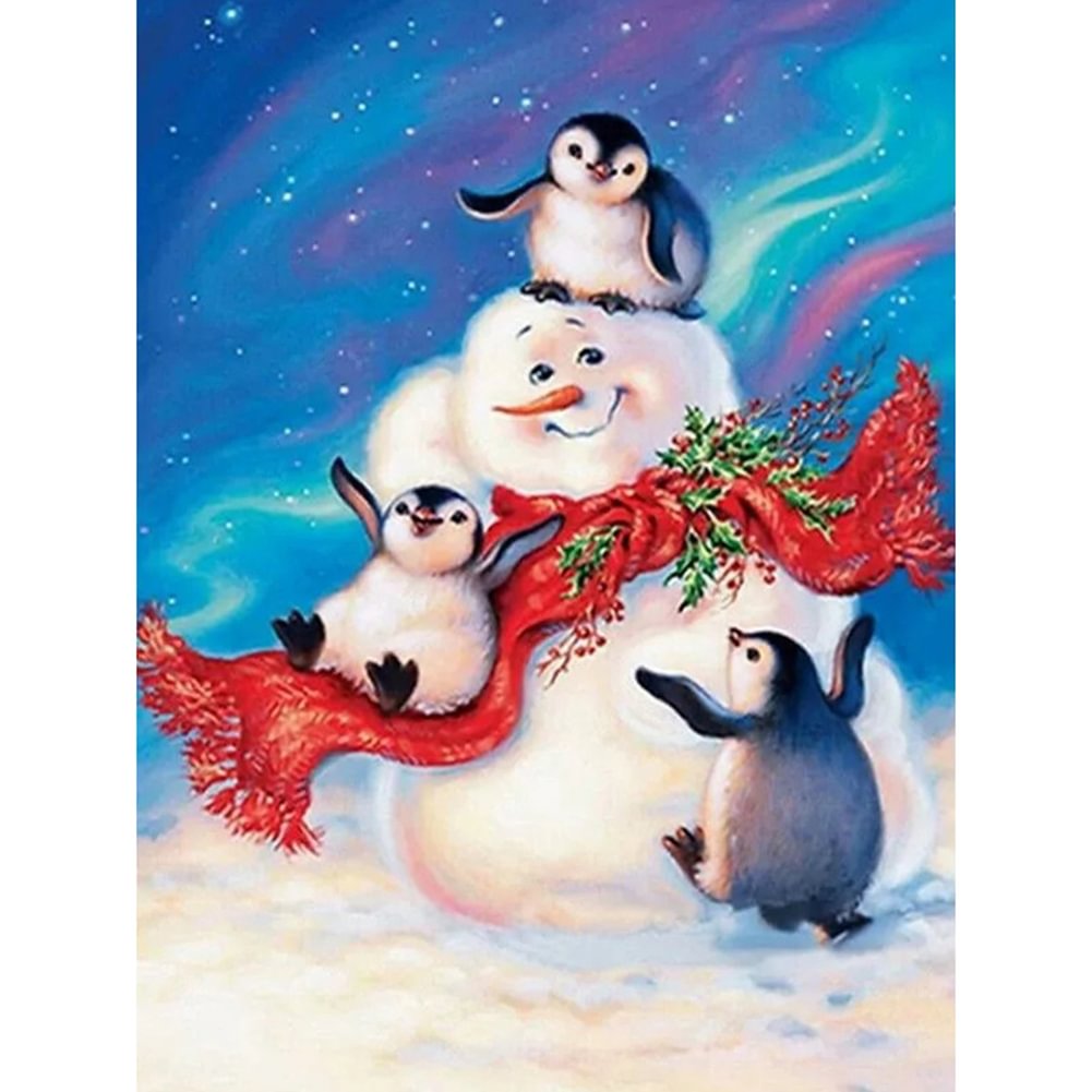 Snowman Penguin - Full Round - Diamond Painting(30*40cm)