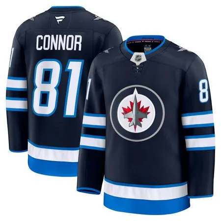 Men's Winnipeg Jets #81 Kyle Connor  Navy Home Premium Jersey