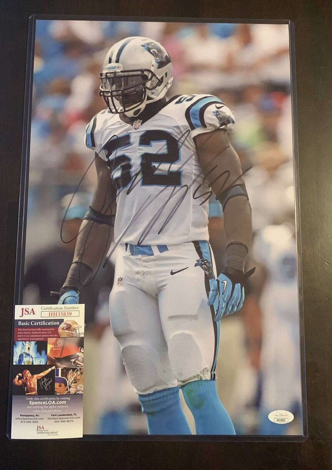 JON BEASON 11x17 Signed Photo Poster painting PANTHERS FOOTBALL JSA/COA HH35839