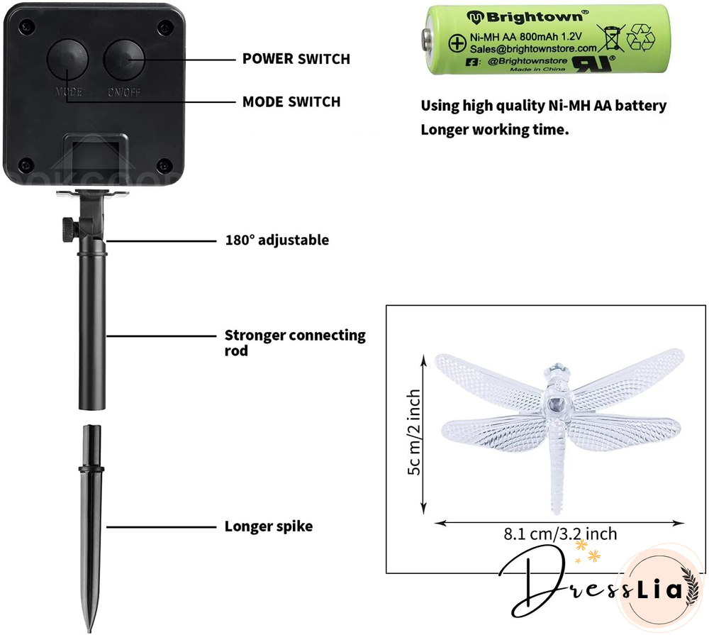 Color-Changing Solar Dragonfly String Lights