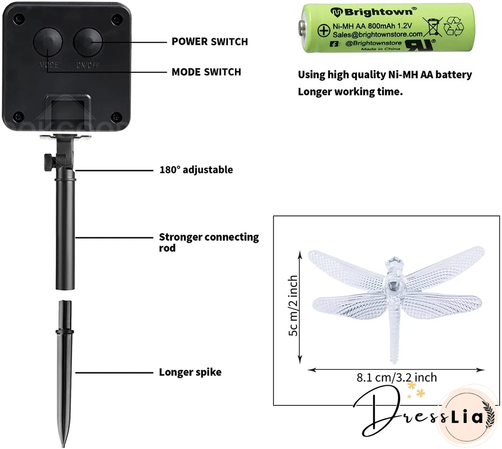 Color-Changing Solar Dragonfly String Lights