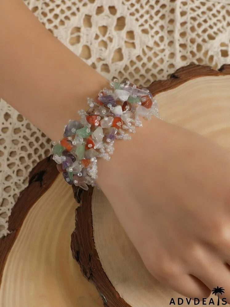 Stone & Bead Decor Bracelet