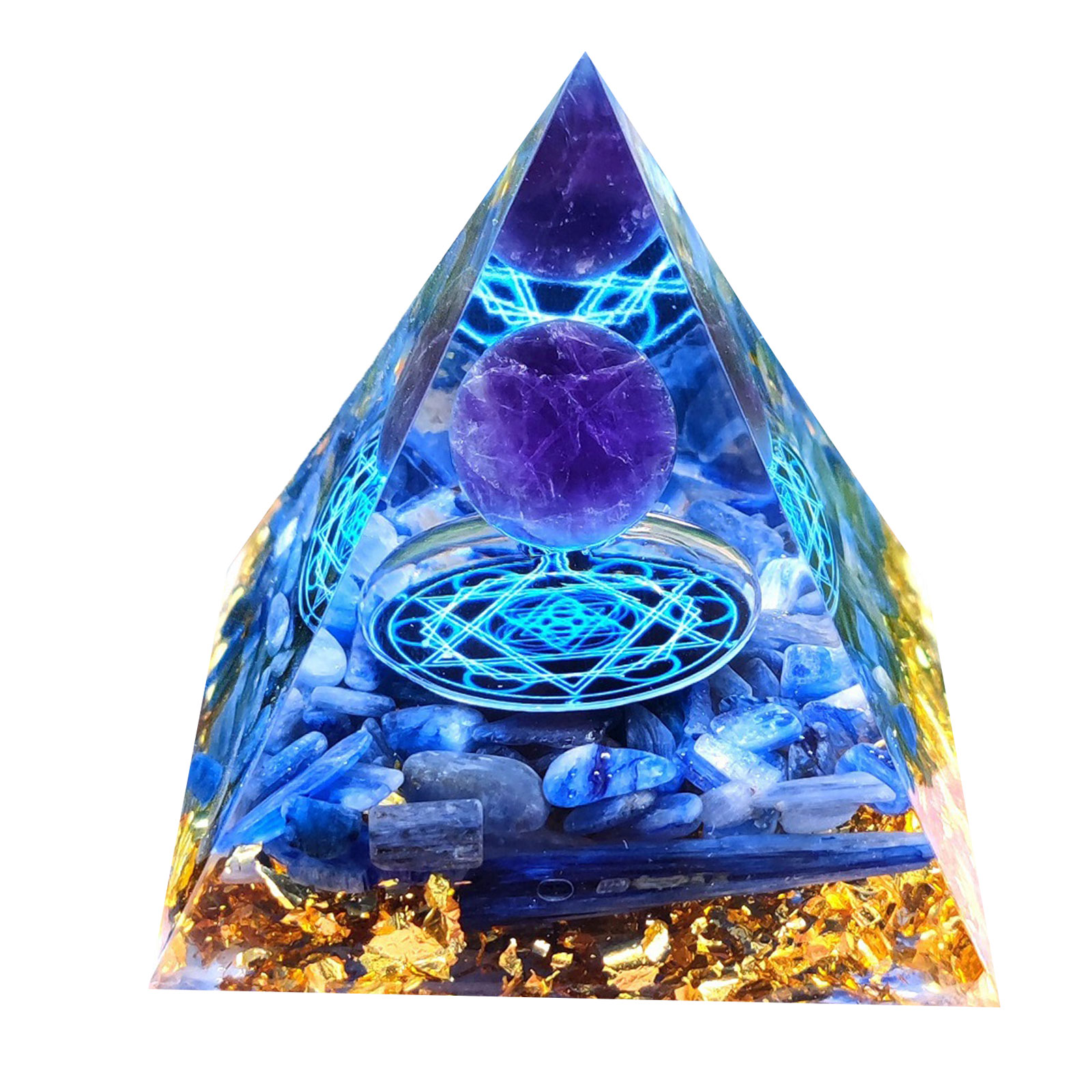 

6cm Natural Orgonite Pyramid Chakra, 501 Original