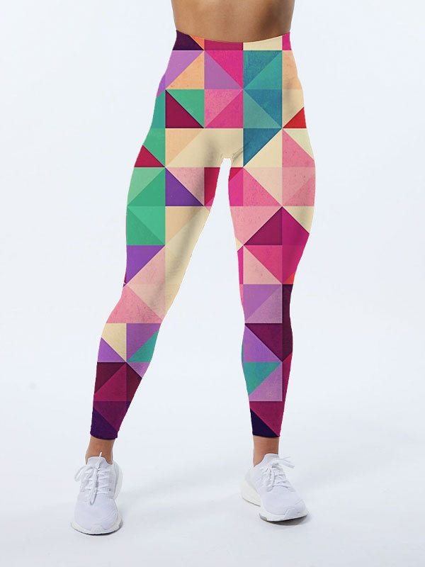Colorful Rhombus Geometry Leggings