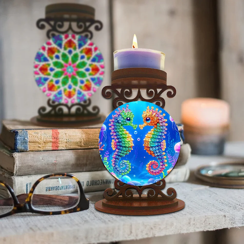 Seahorse Desktop Diamond Painting Candle Holder Aromatherapy Candle Holder