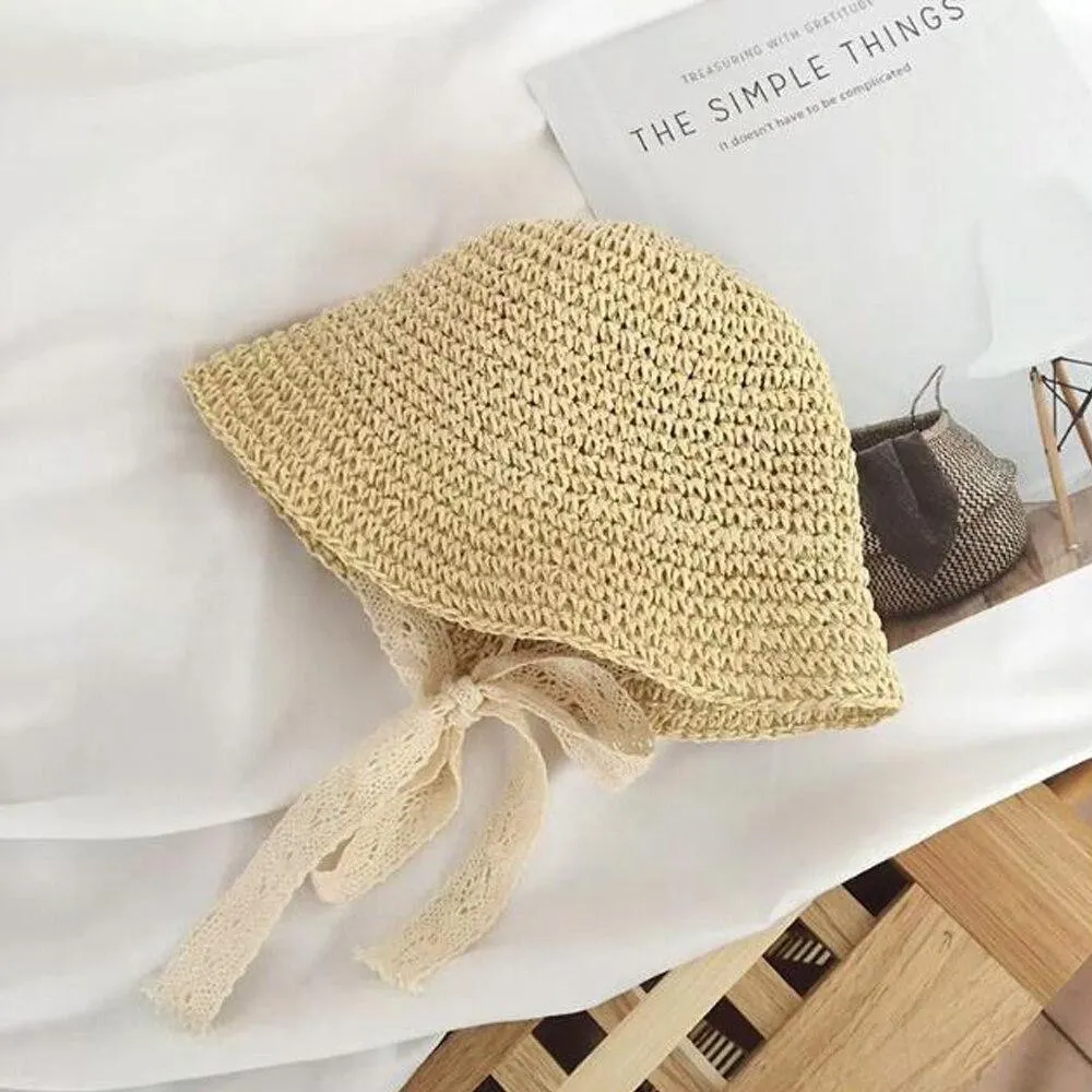 2020 Baby Summer Accessories Newborn Baby Girl Kids Princess Infant Sun Cap Cotton Bucket Hat Baby Beach Straw Sun Cap 6M-4Y