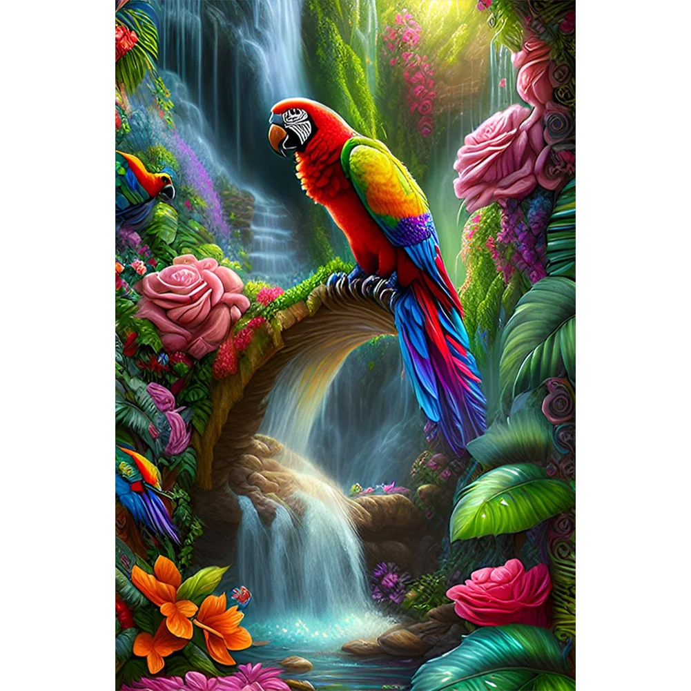 Full Round Diamond Painting - Colorful Parrots Animal(40*60cm)