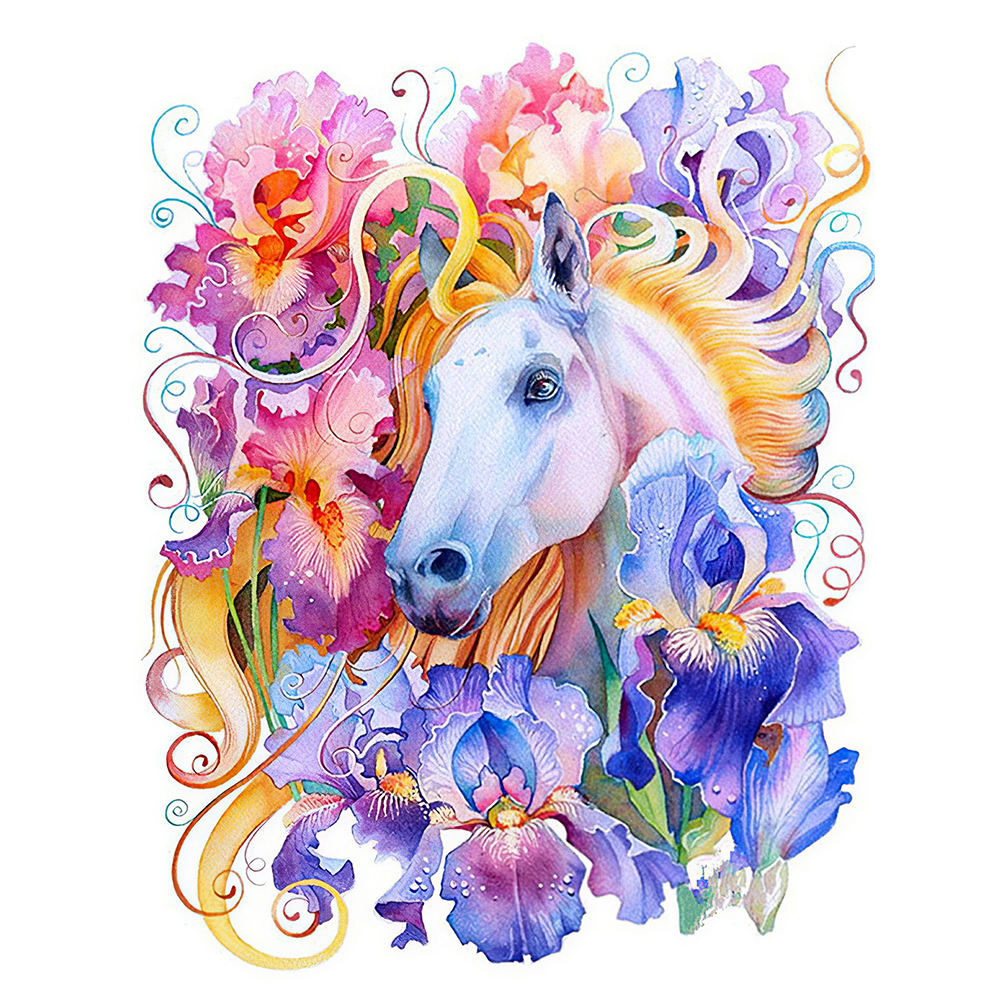 

30*40CM - Round Drill Diamond Painting - Horse, 501 Original