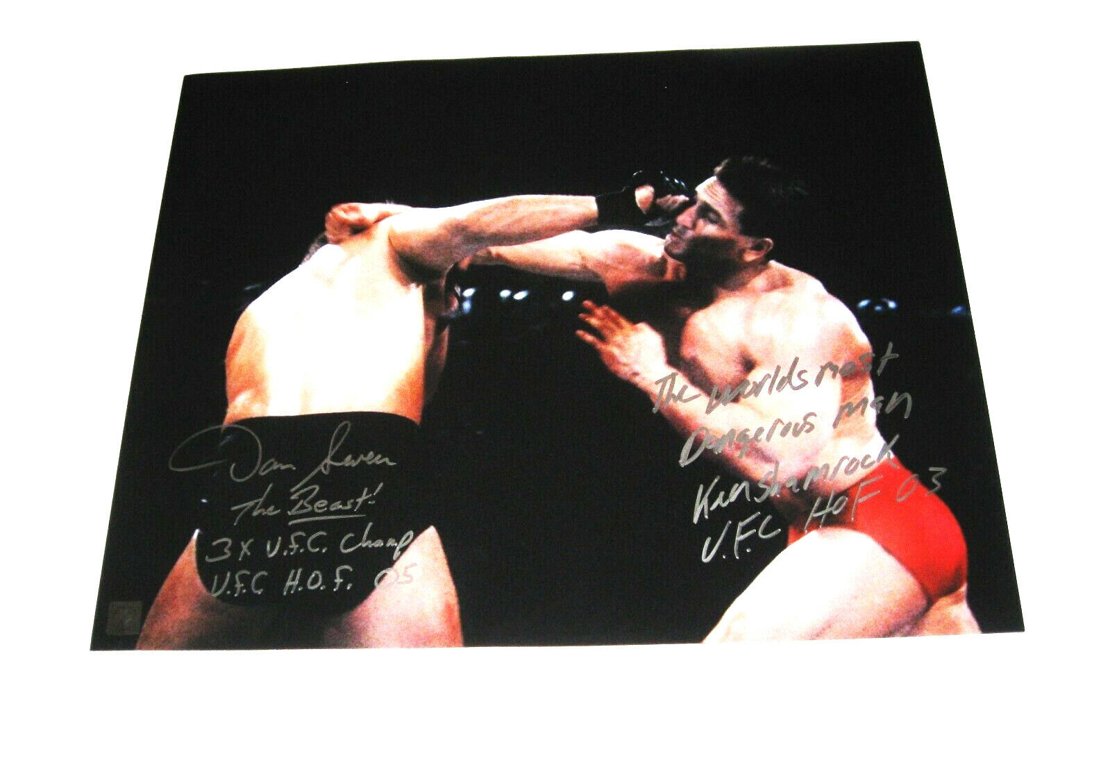 DAN SEVERN AND KEN SHAMROCK HAND SIGNED AUTOGRAPHED 16X20 Photo Poster painting WITH PROOF & COA