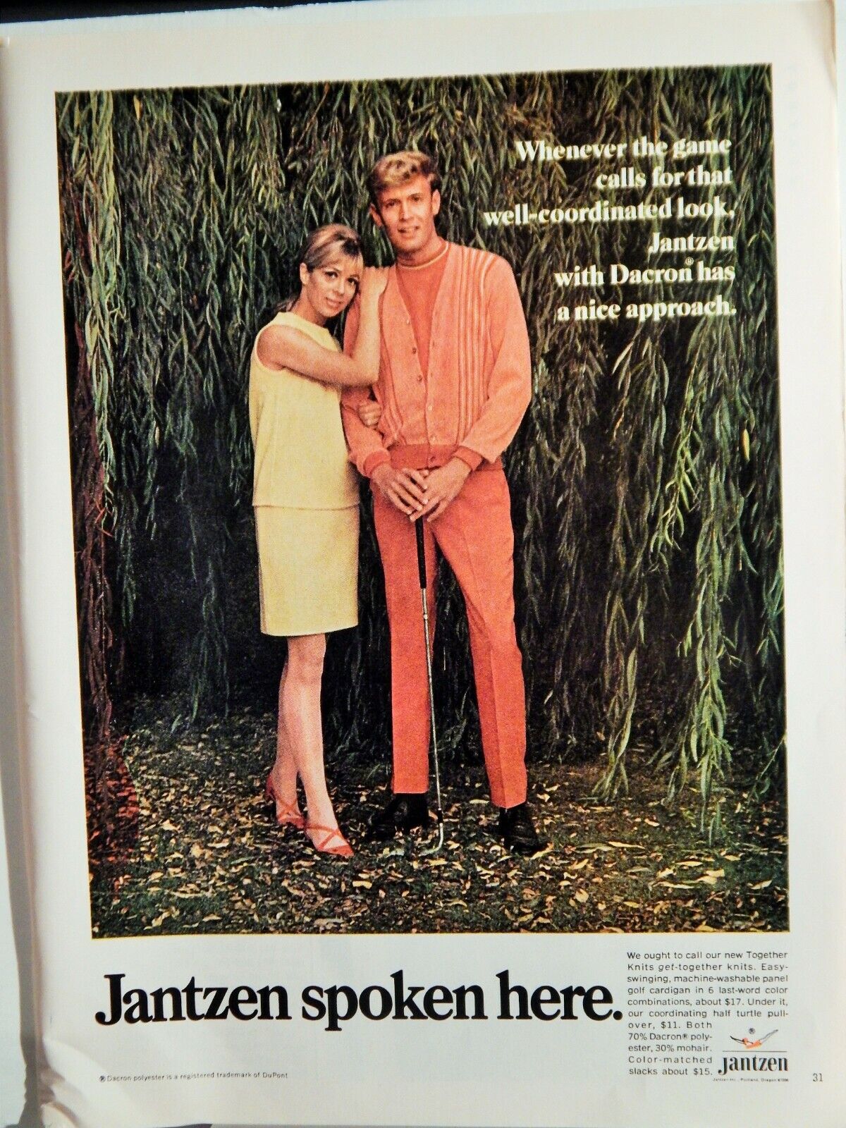 JANTZEN MENSWEAR / WINTHROP SHOES / VILLA D'ESTE ORIG. VTG 1967 Photo Poster painting AD,