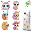 6Pcs Acrylic Snail DIY Diamond Art Refrigerator Magnets Sticker for Beginners