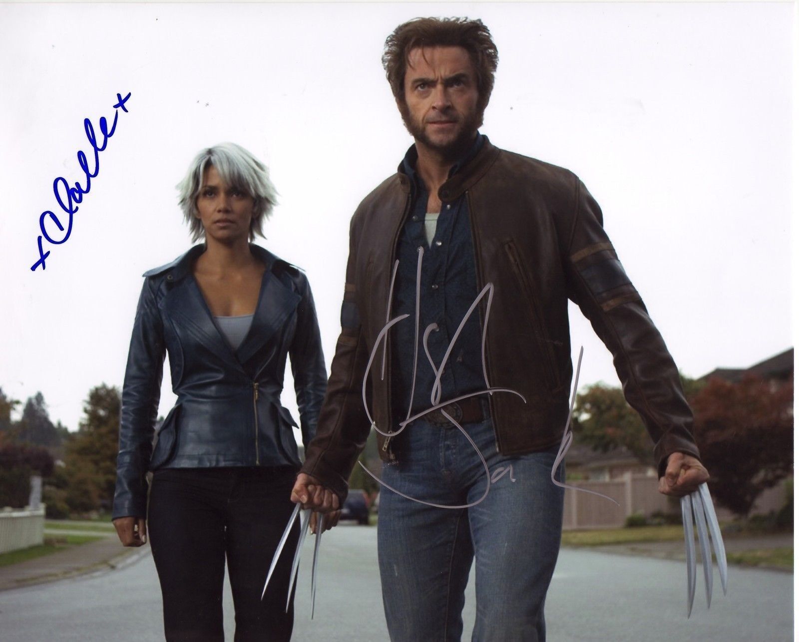 X-MEN - HUGH JACKMAN & HALLE BERRY AUTOGRAPH SIGNED PP Photo Poster painting POSTER