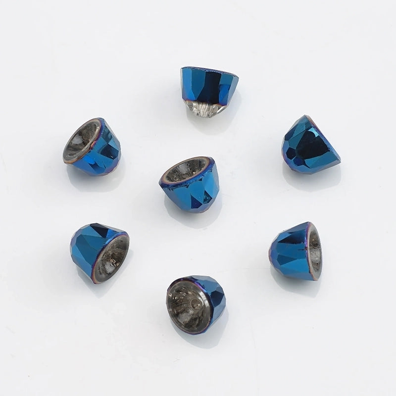 50 PCS/Package 7 * 8mm Hole 1~1.9mm Crystal Glass Solid Color Beads
