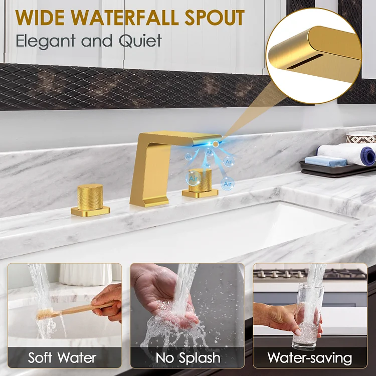 SFS1008-GD EVERSTEIN Two-Handle Widespread Bathroom Faucet in