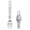 Portable Folding Tableware Hollow Handle Design for Outdoor Travel Camping