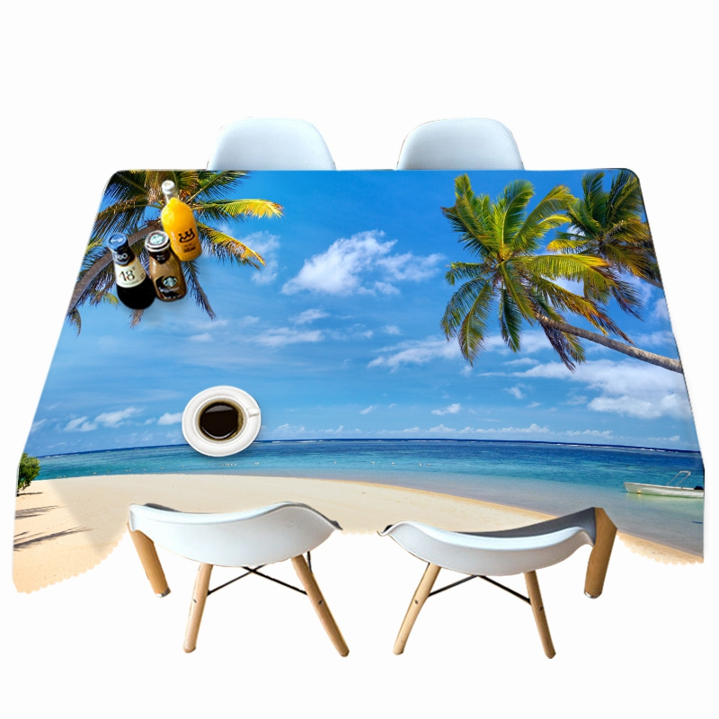 

Beach Seascape and Coconut Tree - 3D Tablecloth, 140*180cm, 501 Original